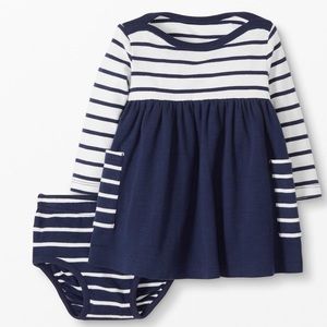 Hanna Andersson Navy Dress & Bloomer Set
